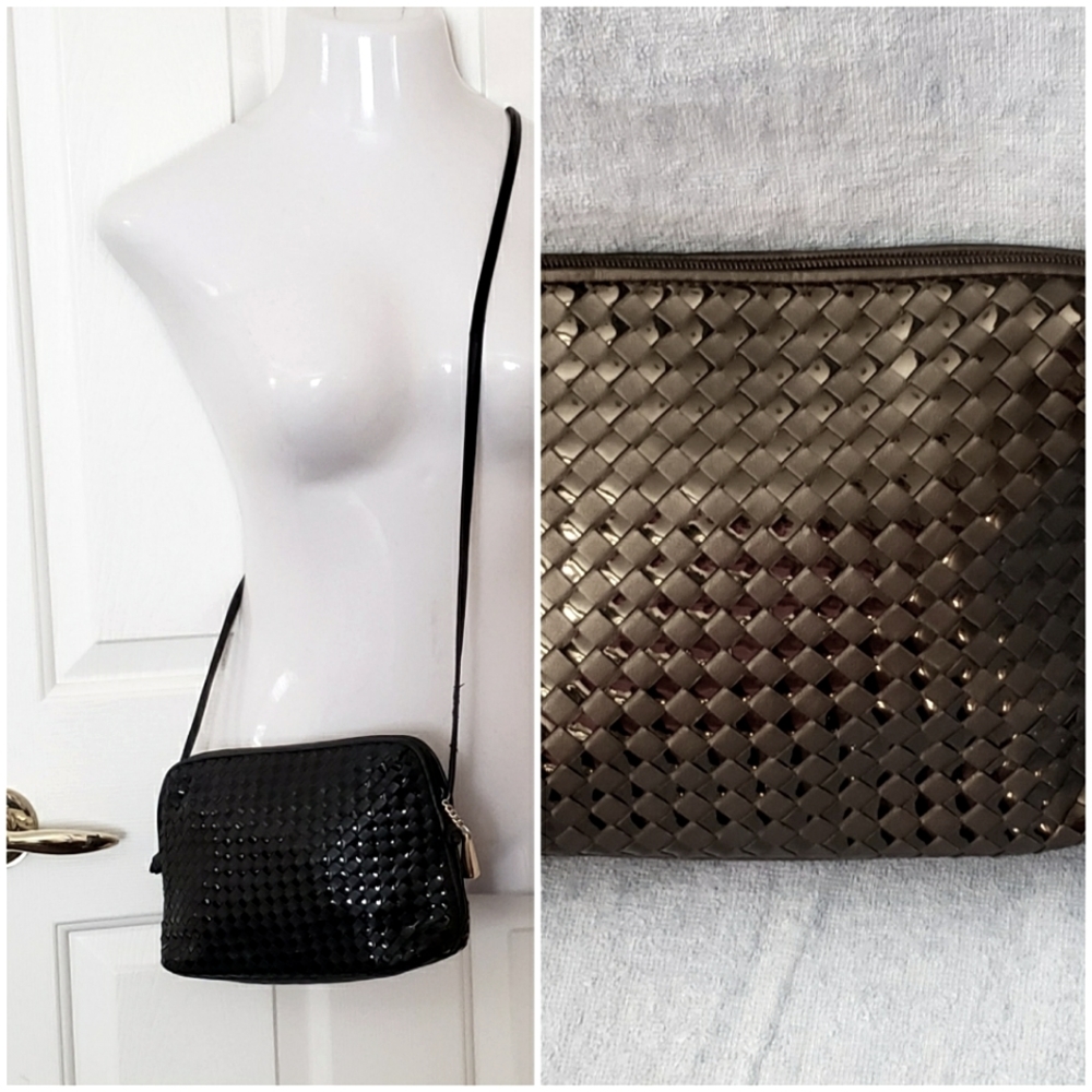 *SALE* Woven black Ganson cross body bag